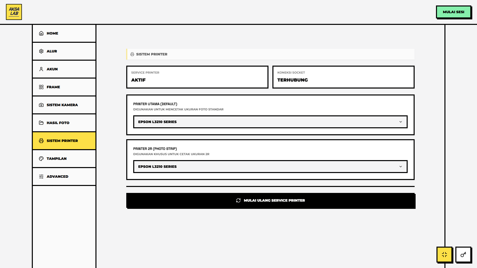 Tampilan Setting Operator 7