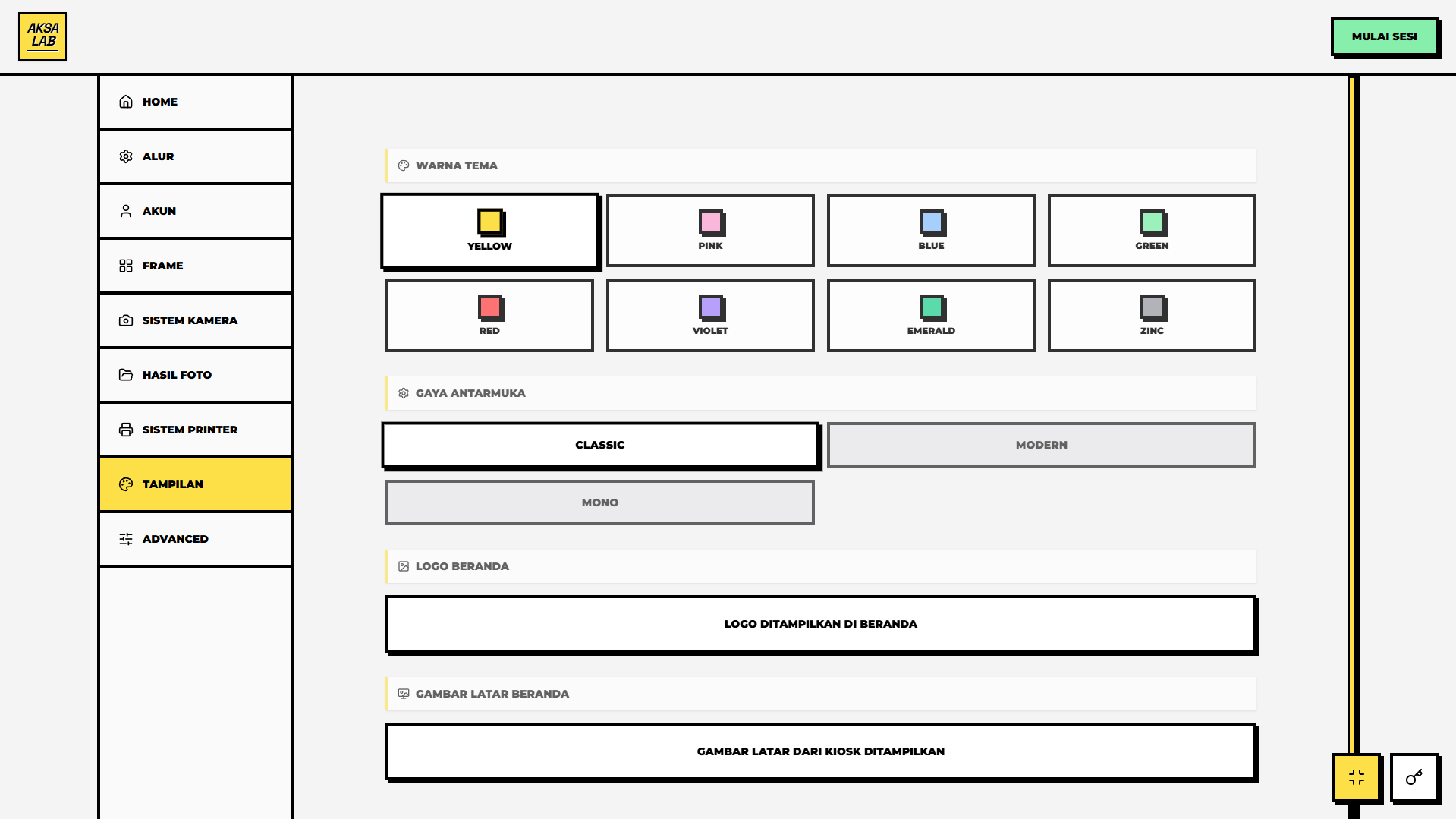 Tampilan Setting Operator 8