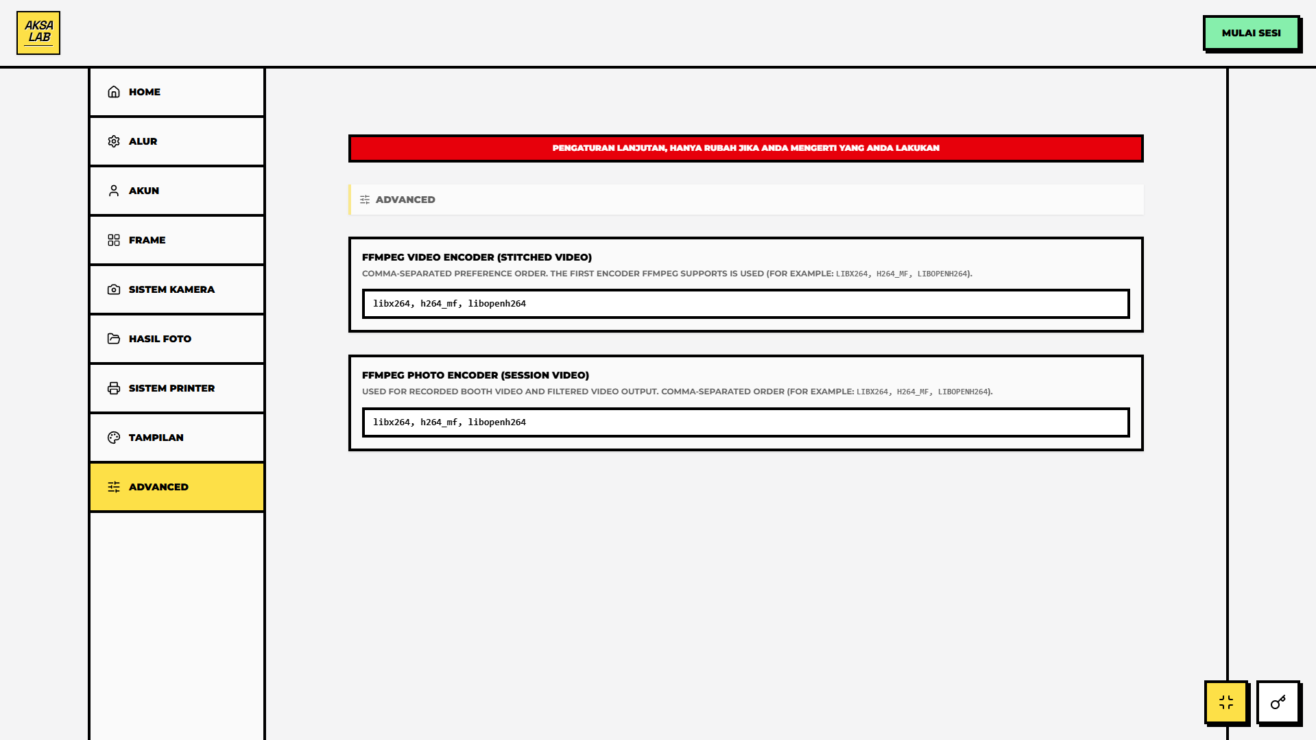 Tampilan Setting Operator 9